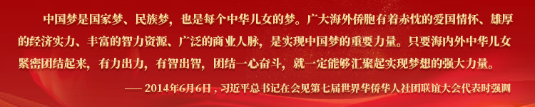 习近平总书记在会见第七届世界华侨华人社团联谊大会代表时强调